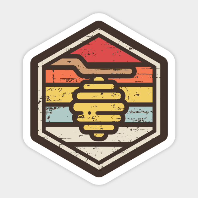 Retro Badge Beehive Sticker by rojakdesigns